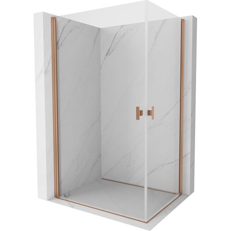 Mexen Mist-B Duo Pendeltür-Duschkabine 85 x 75 cm, transparent, gebürstetes Kupfer - 8A2-085-075-65-00 (1/5)