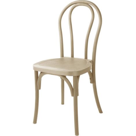 Chaises en résine style bois courbé Soho coloris naturel (lot de 4) - BOLERO (1/5)