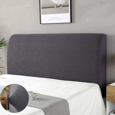 [JAMAIS UTILISÉ]housse tete de lit,Housse de protection de tête de lit Housse De Tête De Lit Lavable Anti-poussière Pack complet 360 ° Gris 150 cm Convient pour une tête de lit 140-170 cm (1/5)