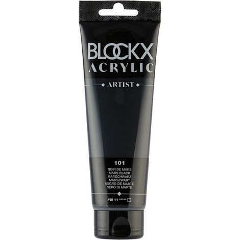 Peinture acrylique - Noir de Mars - 101 - BLOCKX Artist - Qualité beaux-arts - Tube 120ml