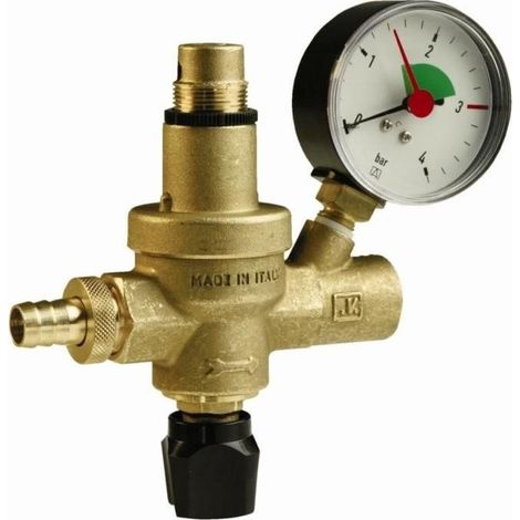 Vanne de remplissage automatique - 0,5-3,0 bars - avec manomètre - pour installations de chauffage - régulateur de pression (1/4)