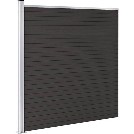 Maison Exclusive - Zaunelement WPC 175x186 cm Schwarz (1/5)