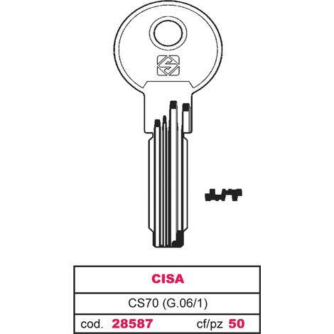 Silca CHIAVE PUNZONATA OTTONE CS70 (G.VAG 1) CISA 10.00 pz