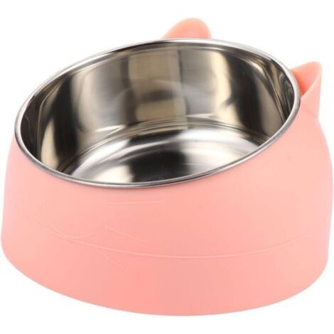 Pair Bol Surélevé Incliné Acier Inoxydable pour Chat et Petit Chien Bol Incliné Renversement Protection du Cou Vomissements (1/5)