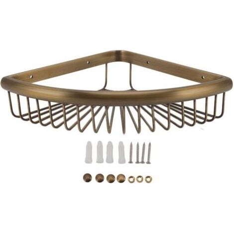 tagère de rangement triangulaire en laiton pour douche d'angle Vintage, étagère d'angle pour organisateur de salle de bains (1/5)