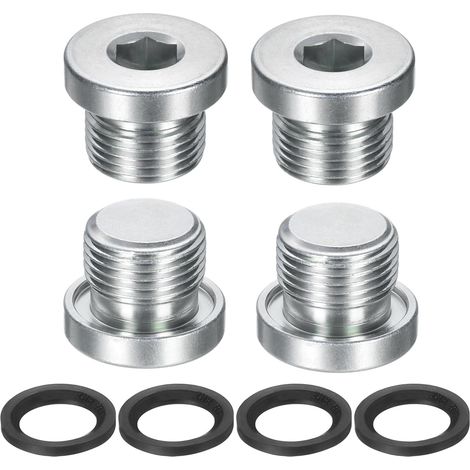 4Pcs G3/8x19 Bouchon Fileté À Tête Hexagonale Interne, Bouchon Universel En Acier Carbone Avec Joint Torique Noir Pour Fermer L'Extrémité Des Tuyaux Ou Remplacer Les Vidanges (1/5)