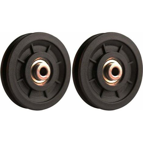 90 mm Roulement Poulie Nylon, Poulie Musculation, Roue Universelle pour cable Machine Gym équipement Porte de Garage, Porte coulissante poulie (1/4)