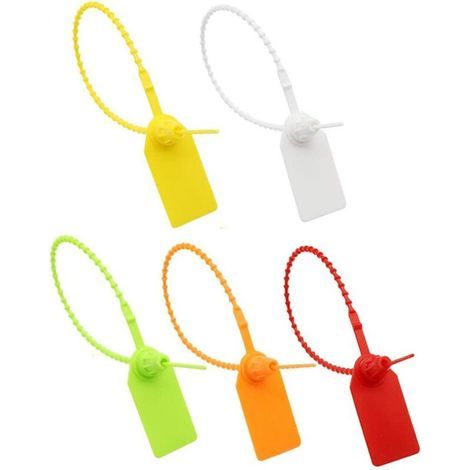 Étiquettes d'attache de câble, 100 étiquettes d'attache de câble en plastique, étiquette de marque autobloquante, pour vêtements, chaussures, sacs à main, étiquettes de transport logi (1/4)