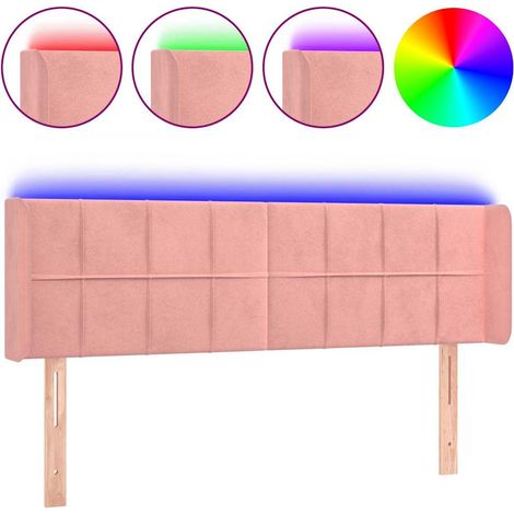 Maison Exclusive - Cabecero con LED de terciopelo rosa 147x16x78/ (1/5)