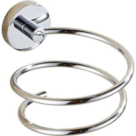 Chrome wall mounted hair dryer holder, stainless steel hair dryer holder, bathroom accessories, copper base, high quality (1/5)