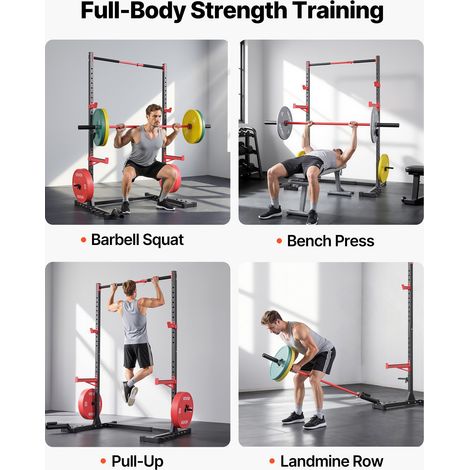 Cage de Musculation Multifonctionnelle Rack à Squats à Largeur (1/5)