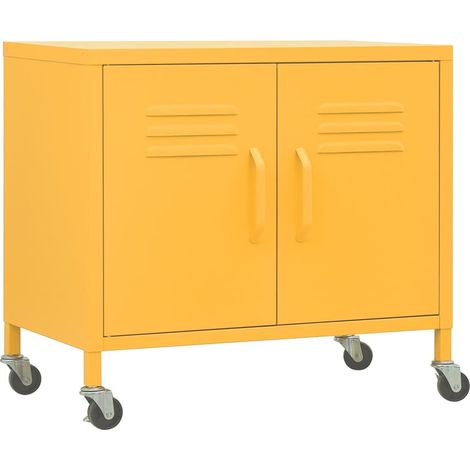 Armadietto Giallo Senape 60x35x56 cm in Acciaio vidaXL (1/5)