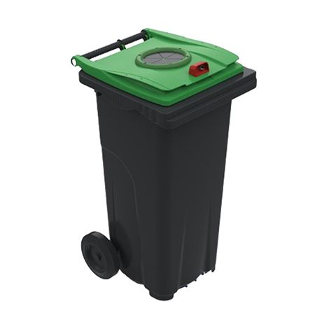 Conteneur poubelle 140 litres pour le tri du verre - Poubelle verte - 210040V