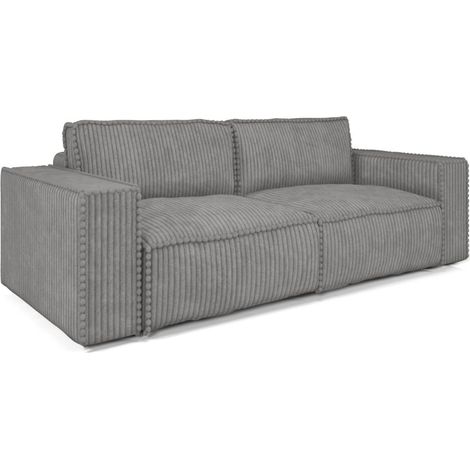 Sofa 3-Sitzer mit Schlaffunktion VAJANA Stoff Tilia Grau (1/5)