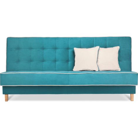 KONSIMO DOZER Schlafsofa 3 Sitzer, türkis/ecru (1/5)