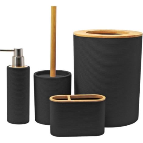 DEBLANCH Juego de accesorios para WC Laos, negro