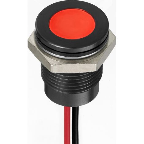 Voyant LED lumineux Rouge RS PRO, dia. 14mm, 2.1V c.c., IP67 ( Prix pour 1 )