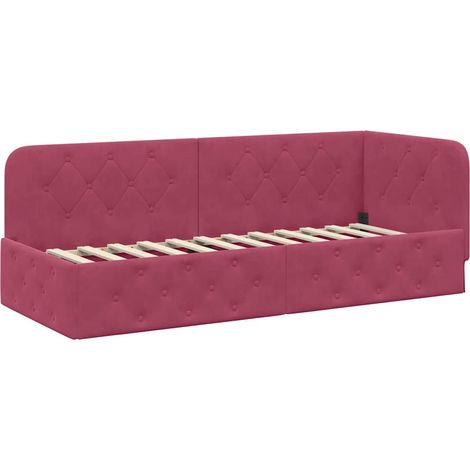 Maison Exclusive - Cornice del letto ad angolo Rosso Vino 80 x 200 cm Velluto