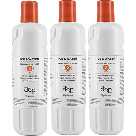 Lot de 3 filtres à eau de rechange compatibles avec le modèle EDR2RXD1 pour réfrigérateur, compatibles avec les références W10413645A, 9082, 46-9903, P6RFWB2, PUR filter 2 et filter2.