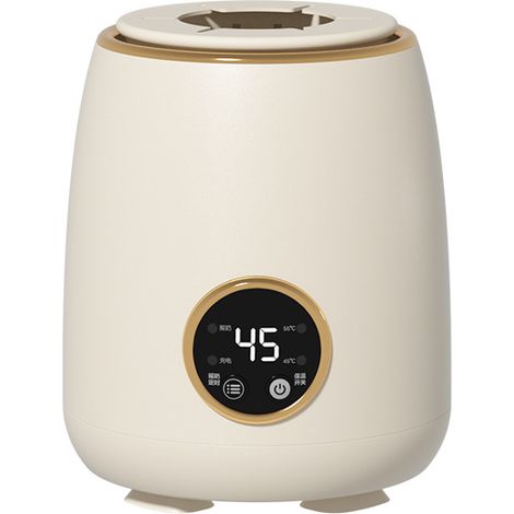 Chauffe-biberon portable - Shaker thermostatique - Shaker réglable avec fonction de mélange - Shaker de camping - jaune crème - PP (1/3)