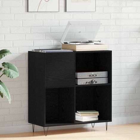 Mueble para discos de vinilo Roble negro 85 x 38 x 89 cm (1/5)