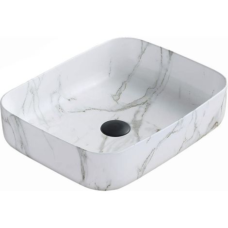 Mexen Carla lavabo de comptoir 50 x 39 cm, Pierre blanche - 21555092 (1/2)