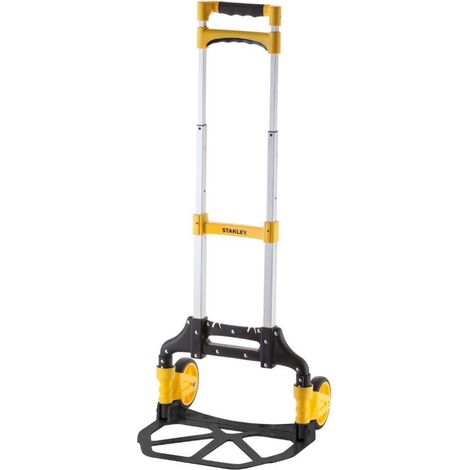 Stanley – Diable pliant aluminium 70 kg – Structure légère et compacte – 2 roues caoutchouc – Poignée ergonomique antidérapante (1/10)