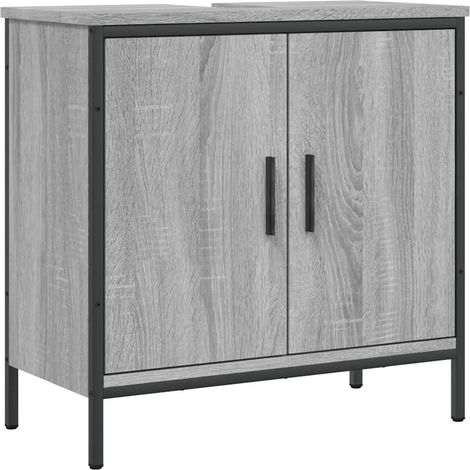 Armoire lavabo salle de bain moderne design peu encombrant 60 x 30 x 60 cm en bois sonoma gris