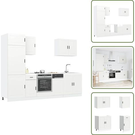 Ensemble d'armoires cuisine 7pcs Kalmar blanc bois d'ingénierie - Ensemble D'armoire De Cuisine - Ensembles D'armoires De Cuisine - Ensemble D'armoire - Armoire De Cuisine (1/5)