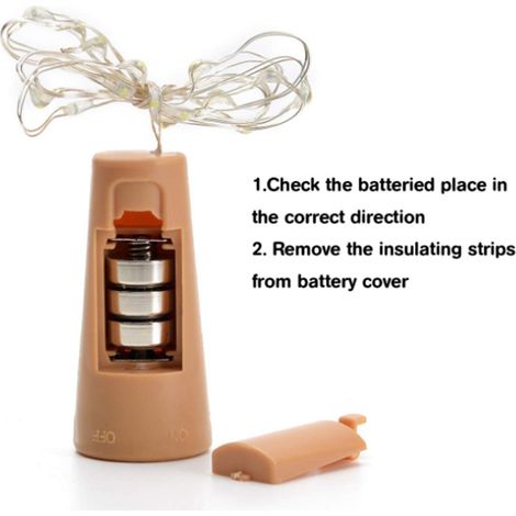 Bouchon lumineux bouteille vin 20 LED guirlande féerique étanche, mini lumières bouchon vin