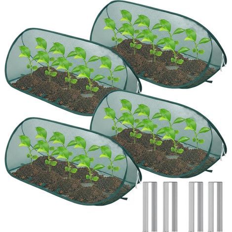 Bâche de jardin pliable en 4 parties, 100 x 40 x 40 cm, filet de protection contre les insectes, protection pour parterres surélevés, idéale pour les légumes, les plantes, les fruits et les animaux. M (1/5)