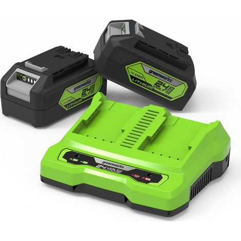 Ensemble d'accessoires Greenworks GSK24B4X 24 V 2x4 0 Ah + Chargeur (1/4)