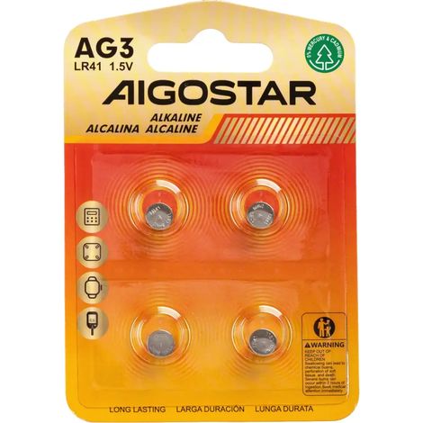 4 x pila batteria a bottone orologio lr41 ag3 384 1,55v