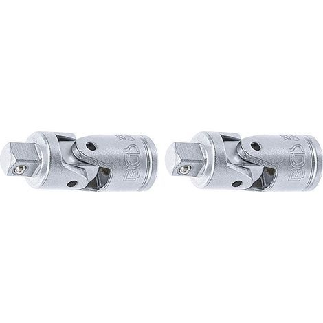 Set of 2 6.3 mm Square Drive Cardan Joints, Chrome-Plated Steel, Mechanical Tool (1/3)