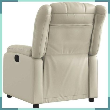 373561 Fauteuil Inclinable Similicuir Crème 78x92x98cm Mousse Polypropylène 110kg (1/5)
