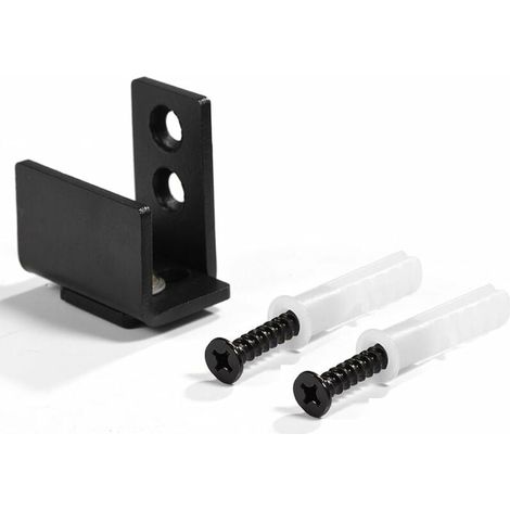 wall-mounted with black carbon steel sliding barn door guide for heavy-duty floor guidance with screws (1/5)