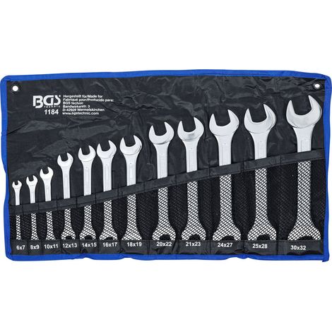 BGS Llave de doble boca SW 6x7 - 30x32 mm 12 pzs. - 1184