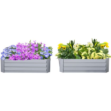 Gartenbeet & Pflanzkasten In Grau, Verzinkter Stahl, 100X100X30Cm