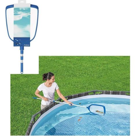TRADE SHOP - Retino Set Per Piscina Fuori Terra Aquascoop Skimmer Con Asta Estendibile 58635 - (1/5)