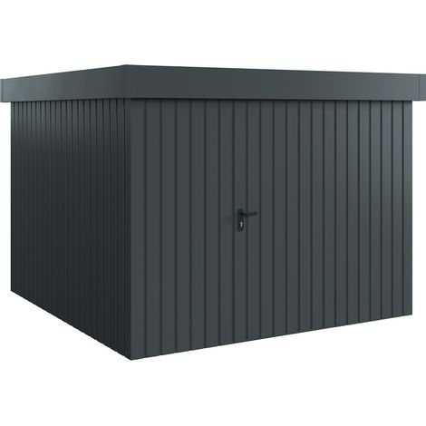 Hörmann Ecostar Metall-Gerätehaus "Euroline Trend" mit Flachdach EFD 10, anthrazitgrau, 262 x 262 cm, 1-flüglige Tür