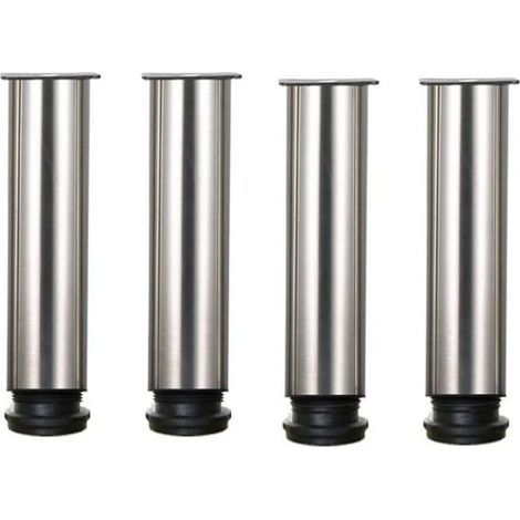 Pied de meuble-Lot de 4 Pieds de meubles de hauteur réglable en acier inoxydable pour canapé table armoires - 20cm (1/4)