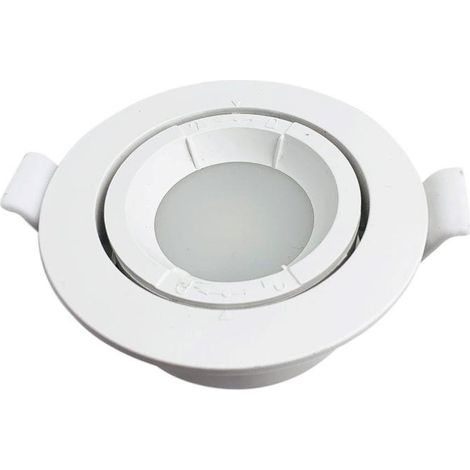 Silamp – Support spot encastrable GU10 LED orientable rond blanc – Matériau PVC – Pour usage intérieur – Diffusion lumineuse optimale (1/5)