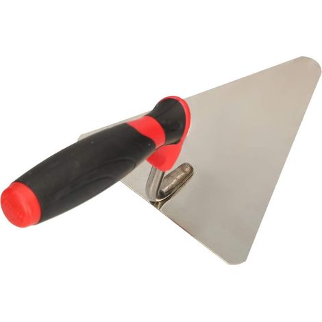 KOTARBAU Truelle triangulaire en acier inoxydable 140 mm x 118 mm Truelle de maçon avec poignée en plastique Truelle de stuc Spatule indispensable pour travaux de maçonnerie (1/5)