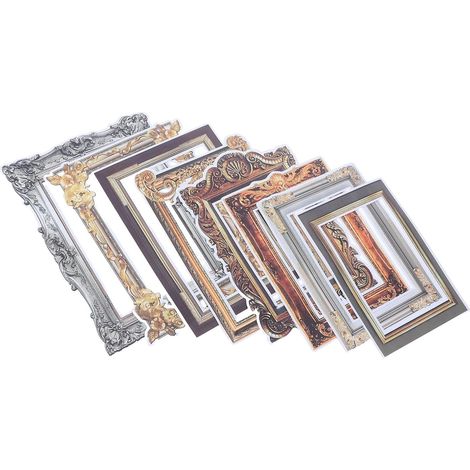 Cadres Photo Vintage En PVC Lot De 8 Stickers Muraux Amovibles Pour Décoration Créative Chambre Salon Facile À Poser (1/5)