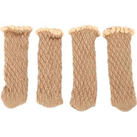 Lot de 20 protège-pieds de table et de chaise en maille épaisse, coloris bois élégant.