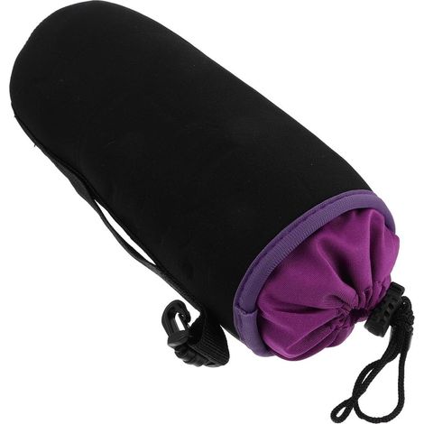 Étui à Lentilles à Cordon en Néoprène Noir, Étanche et Élastique, Boucle de Ceinture et Pince Rotative pour Objectif D'appareil Photo Reflex Numérique (1/5)