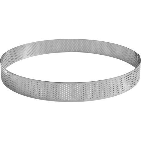 GOBEL - Cerchio per torta perforato - Cerchio per pasticceria perforato - INOX - Ø 28 cm - Altezza 3,5 cm - Qualità professionale - Made in France (1/5)
