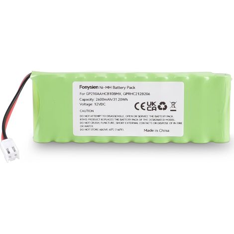 NiMH 12V 2600mAh Pack Batterie pour Volet Roulant Extérieur ZRO SF ROTO ZEL, GP210AAHCB10BMX, GPRHC212B206, Radio Solaire WDT-S RT2-SF G2/G3/G4, Contrôle de Vidéosurveillance (1/5)