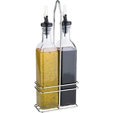 Huile et vinaigre Transparent Acier inoxydable/métal/chromé/silicone/verre/ABS/polypropylène 0,7 l 7 x 13 x 34 cm (1/5)