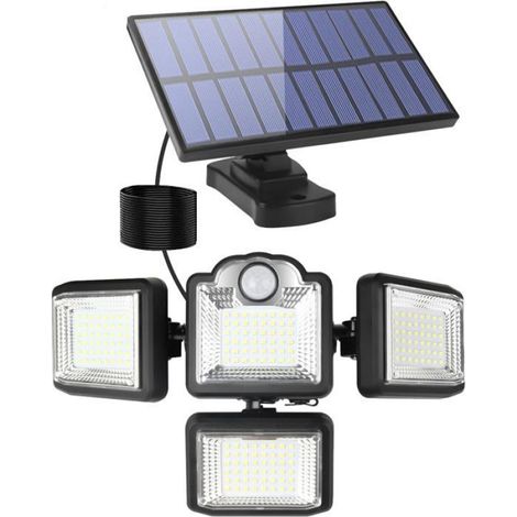 Projecteur LED Solaire Extérieur avec Détecteur Mouvement, Éclairage Étanche 4 Modes avec Câble 5m pour Jardin (1/5)